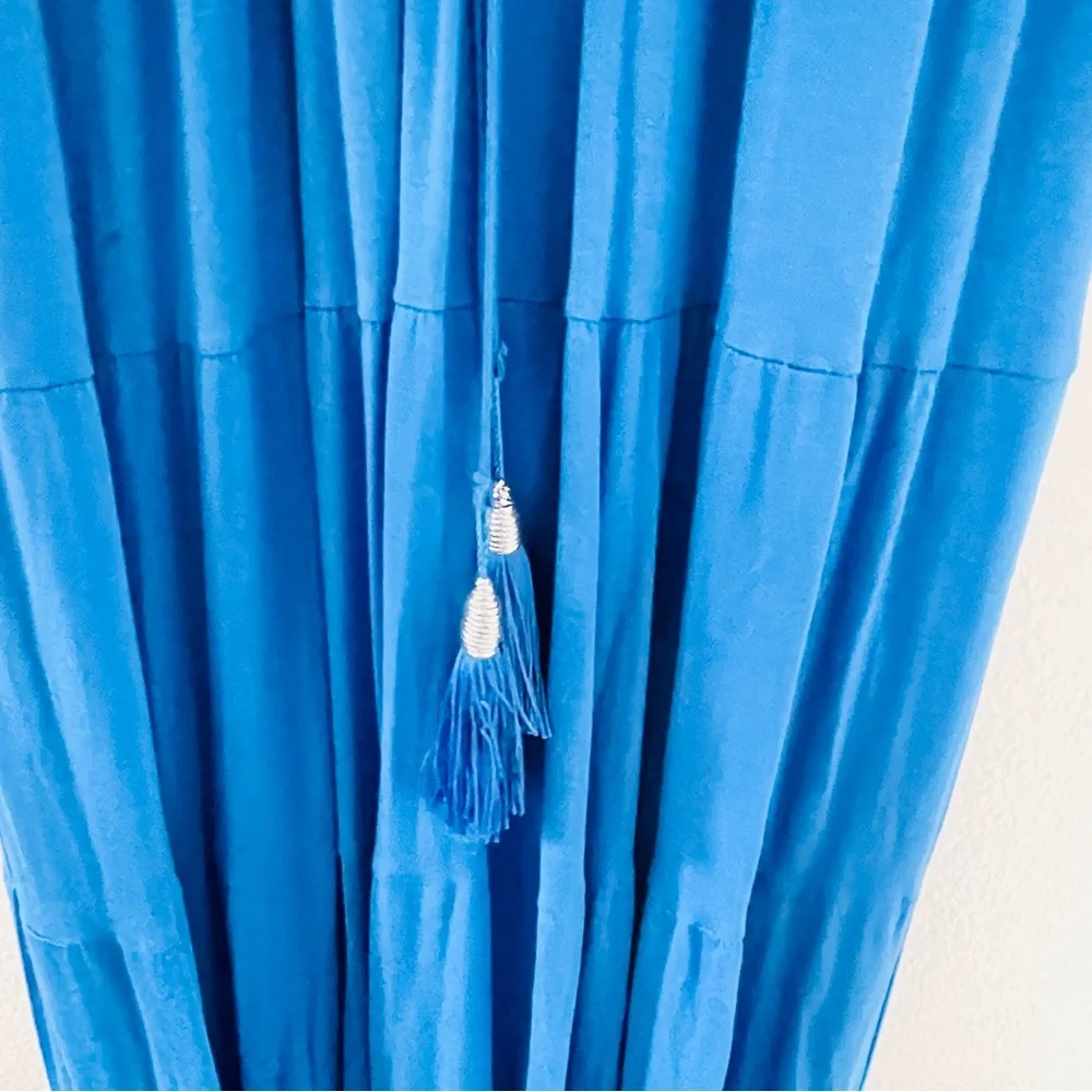 Spenser Jeremy Blue Embroidered Sleeveless Maxi Dress - Picture 4 of 5